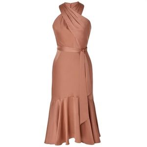 NWT Taylor Womens Criss-Cross Maxi Halter Dress Sedona